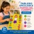 Niña jugando con tablero Montessori de partes del cuerpo