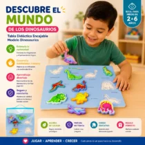 Rompecabezas Montessori de dinosaurios de madera para niños pequeños