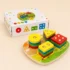 Juguete Montessori de madera con caja de presentación y piezas geométricas