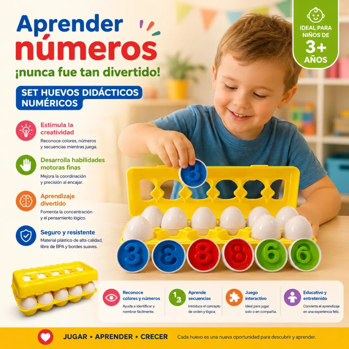 Huevos Didácticos Numéricos Montessori – Juego Educativo de Aprendizaje