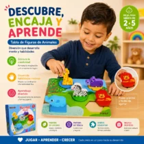 Rompecabezas Montessori de animales de madera para niños pequeños