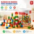 Bloques de construcción de madera Montessori con piezas de colores para aprendizaje infantil